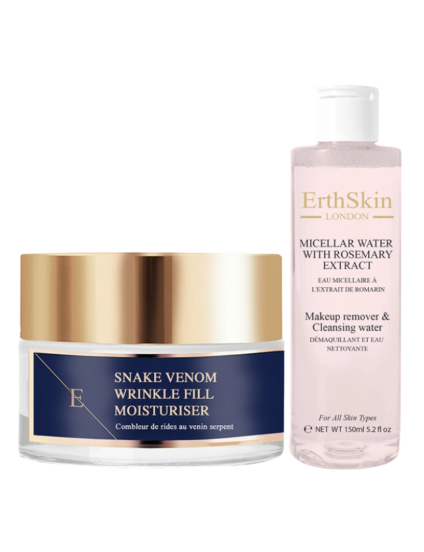 Erth Skin London - Água Micelar com Extrato de Alecrim 150ml + Hidratante Antirrugas Veneno de Cobra 50ml