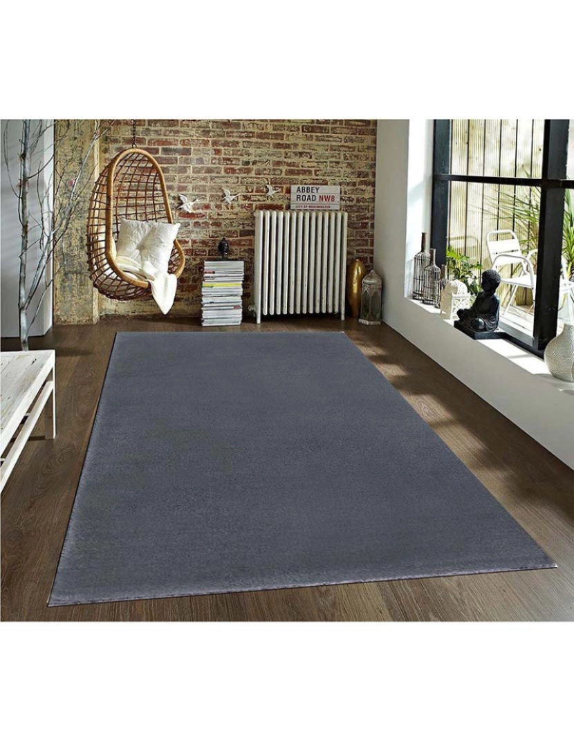 ASR - Tapete Soft Plush cinza escuro