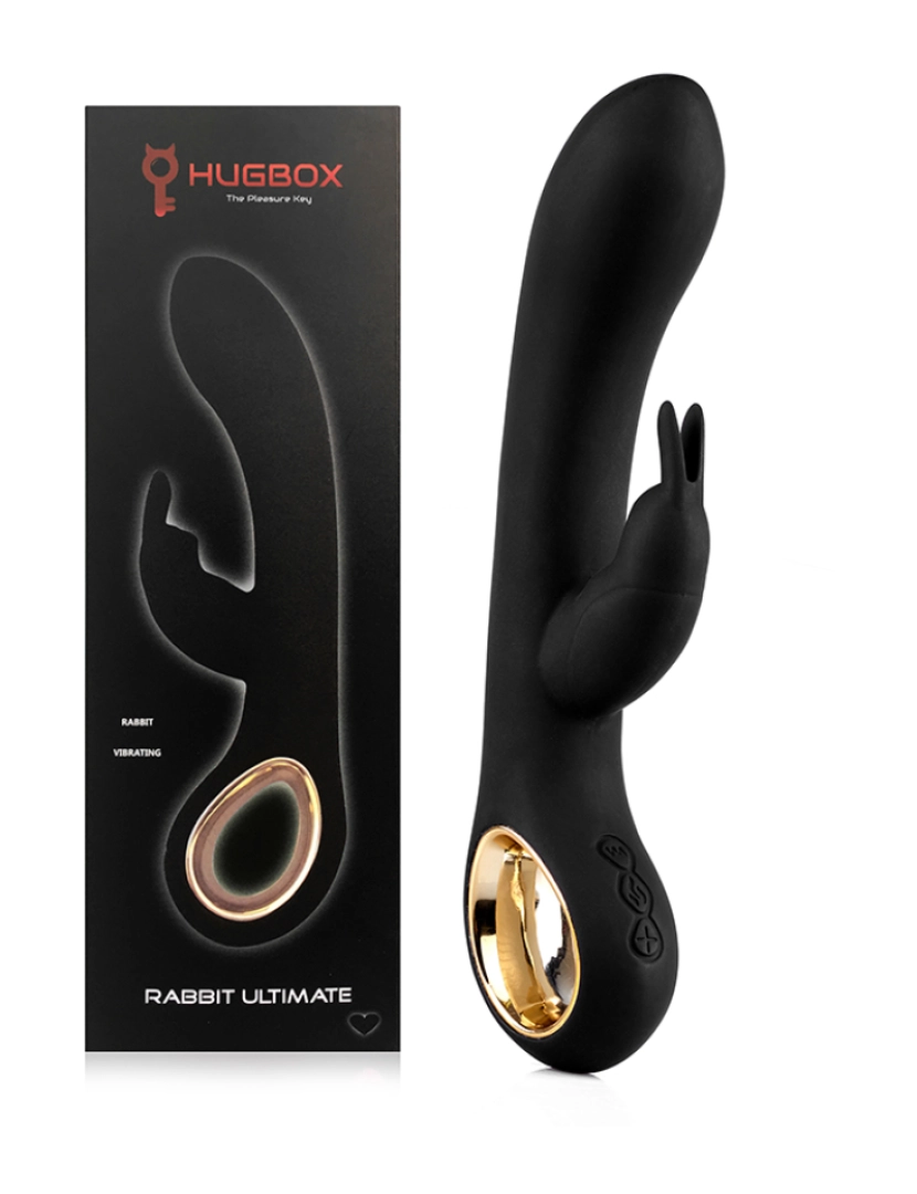 Hugbox - Vibrador Rabbit - Opção de aquecimento - 50 programas - Preto 