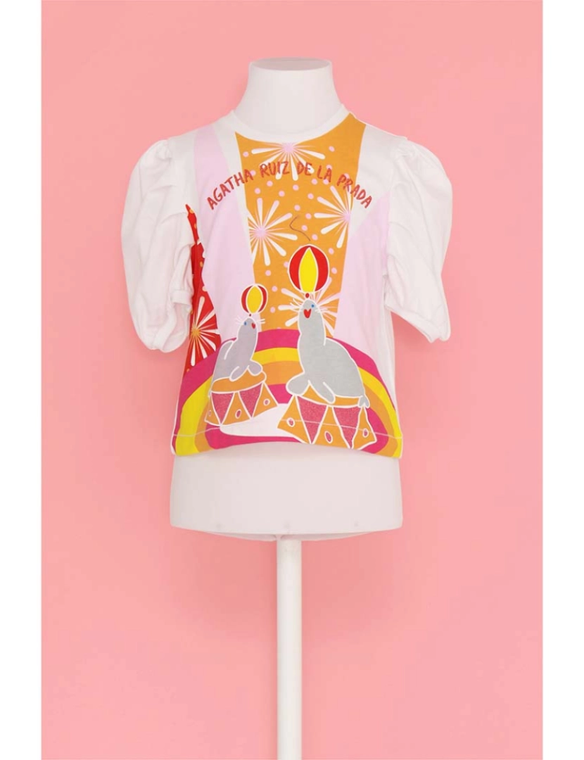 Agatha Ruiz De La Prada - T-Shirt menina Circus T Shirt Branca