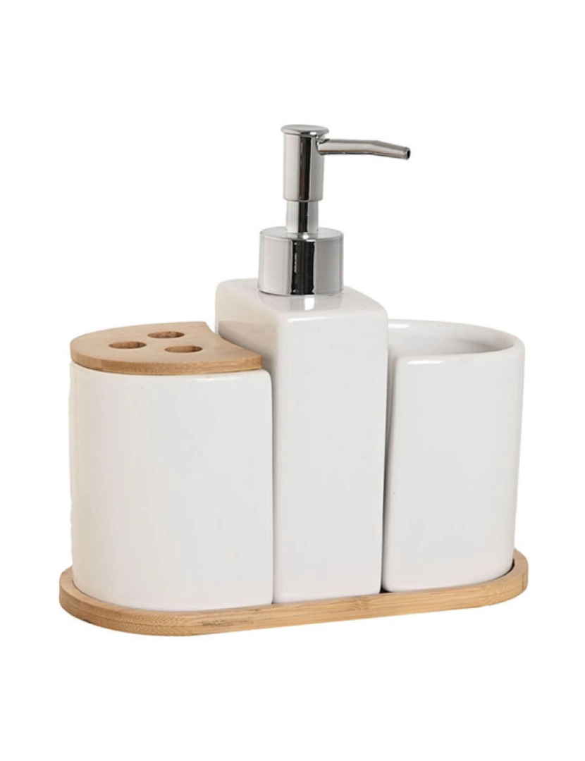 Esprit - Conjunto de Banho Home ESPRIT Branco Natural Bambu Dolomite 19,5 x 10 x 19 cm