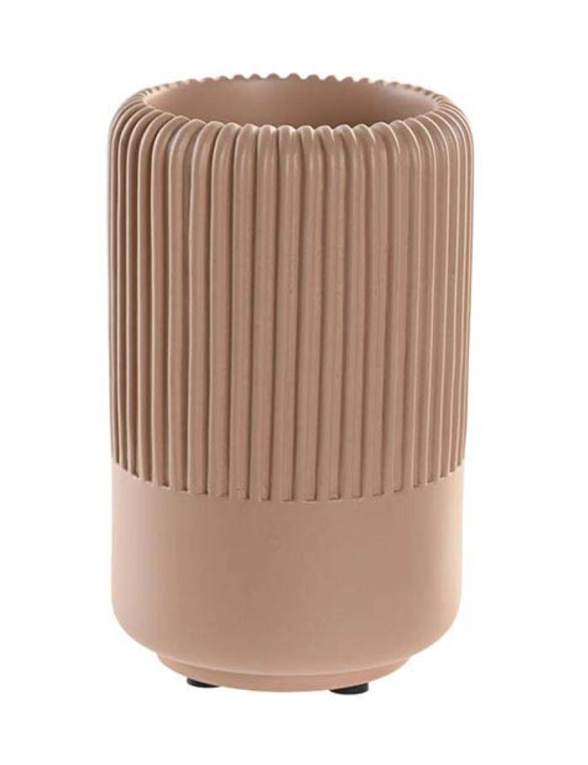 DKD Home - Copo escova dentes DKD Home Decor 7 x 7 x 11 cm Cimento Terracota