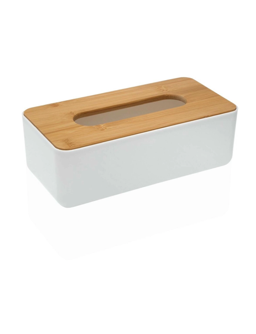 Versa - Caixa para lenços Versa Bambu Polipropileno 13,1 x 8,6 x 26,1 cm Branco