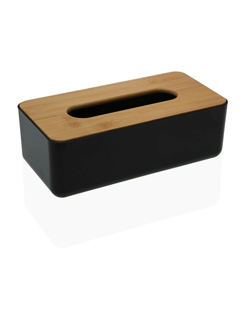 Versa - Caixa para lenços Versa Bambu Polipropileno 13,1 x 8,6 x 26,1 cm Preto