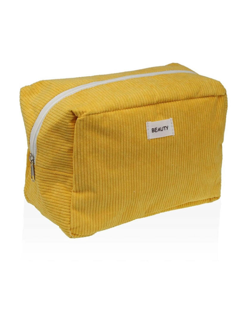 Versa - Nécessaire de Viagem Versa Corduroy Amarelo 12 x 16 x 24 cm