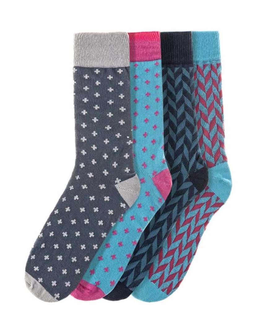 Black & Parker - 4 Pares de Meias Mixed Homem