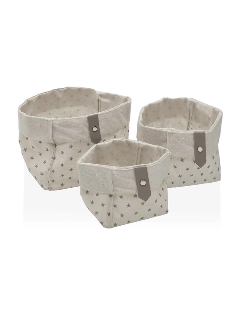 Versa - Conjunto de Cestas Versa Estrelas Poliéster 14 x 14 x 14 cm Têxtil