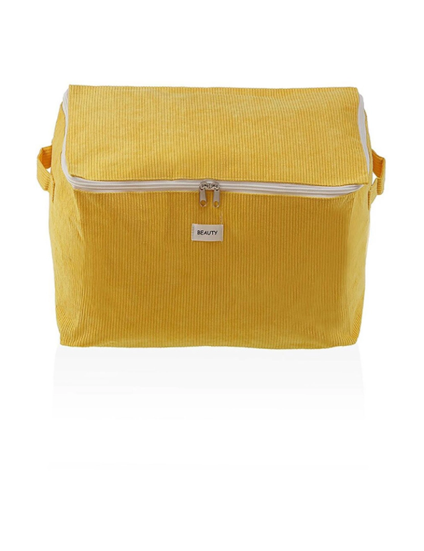 Versa - Caixa Arrumação Versa Corduroy 38 x 26 x 26 cm Amarelo