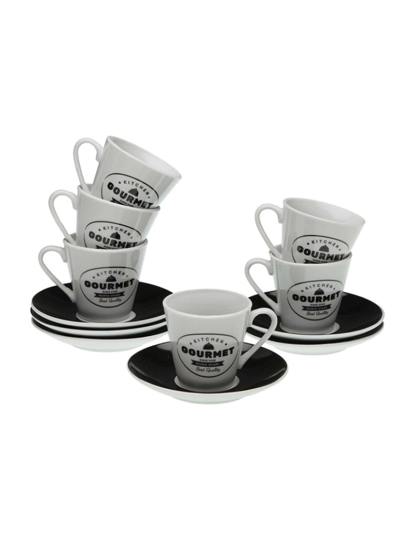 Versa - Conjunto de 6 Chávenas com Prato Versa Gourmet Porcelana