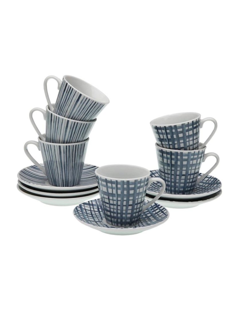 Versa - Conjunto de Chávenas com Pratos Versa Azul Porcelana