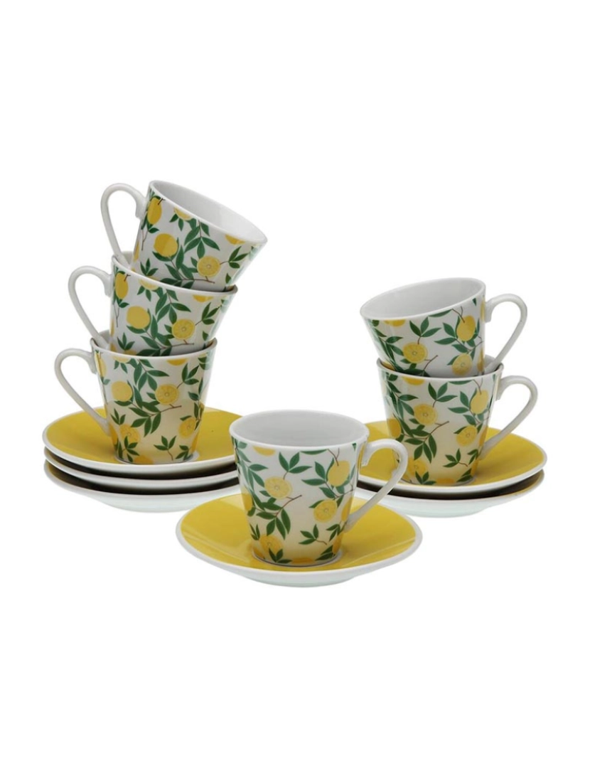 Versa - Conjunto de Chávenas com Pratos Versa Porcelana Limão