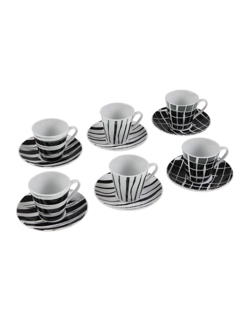 Versa - Conjunto de Chávenas com Pratos Versa Preto Porcelana