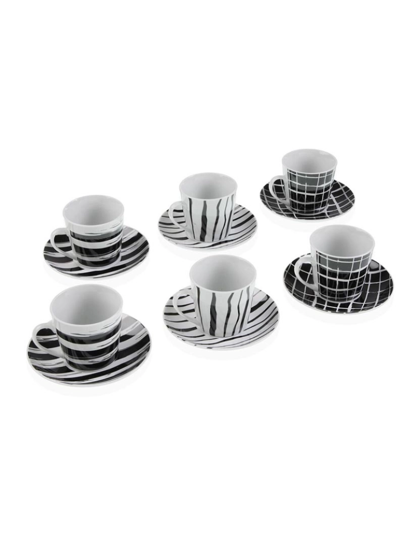 Versa - Conjunto de Chávenas com Pratos Versa Preto Porcelana