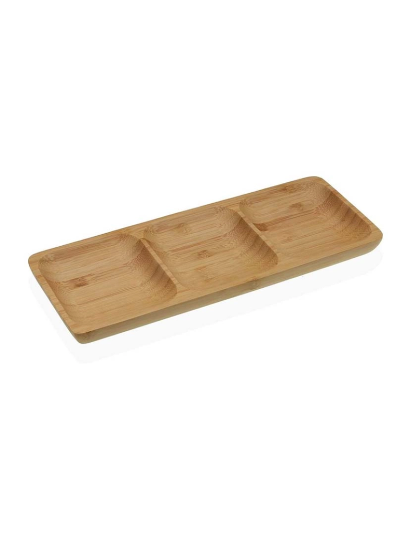 Versa - Tabuleiro de aperitivos Versa Bambu 10 x 2 x 26 cm