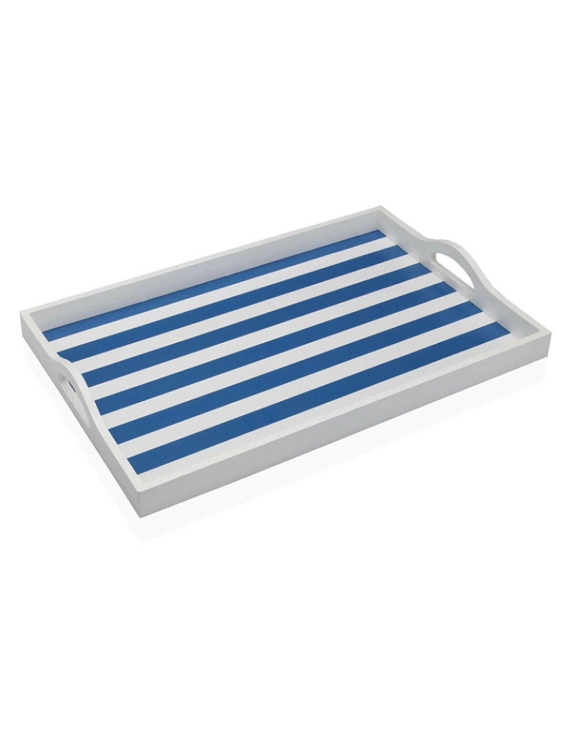 Versa - Tabuleiro Versa Azul Madeira MDF 30 x 5 x 45 cm Riscas