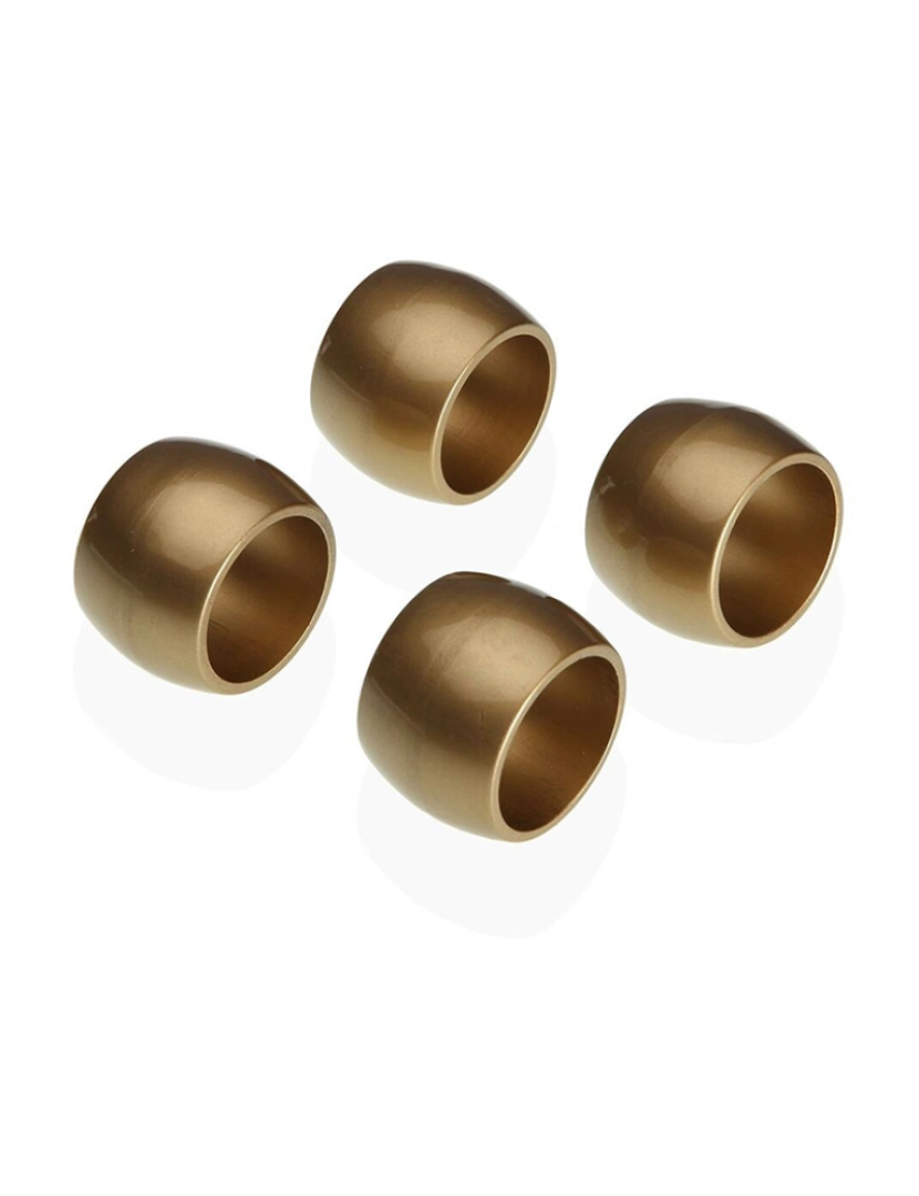 Versa - Argola de guardanapo Versa Polipropileno 4,7 x 3,2 x 4,7 cm Dourado 4 Peças