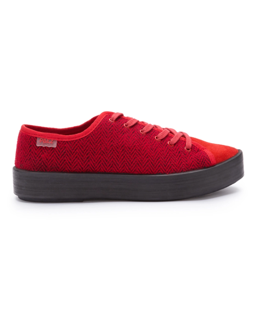 Paez  - Paez Vulk Sneaker Cow Suede Woven Vermelho 