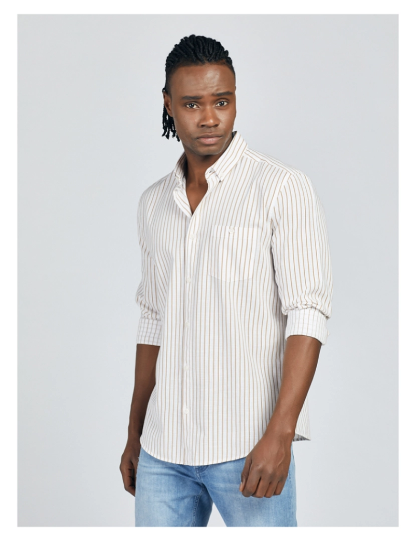 Loft Wear - Camisa Bege Manga Comprida