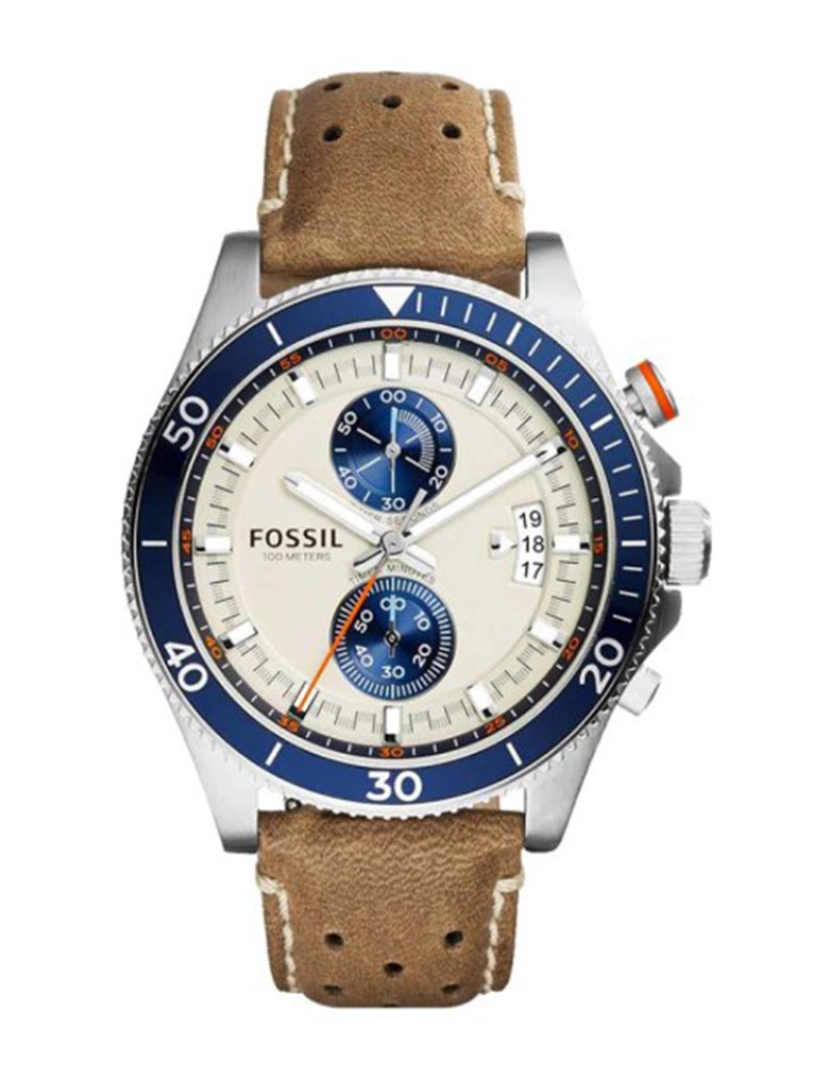 Fossil - Relógio Homem Azul e Couro