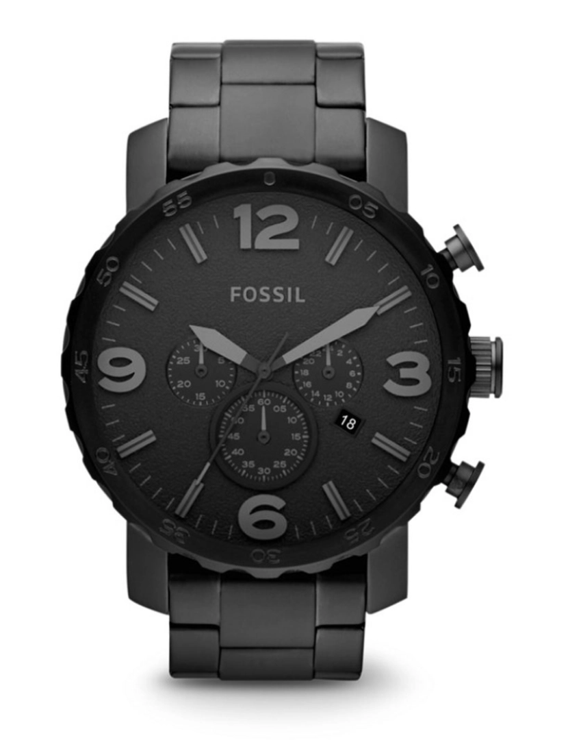 Fossil - Relógio Fossil Nate Cronógrafo Aço Negro