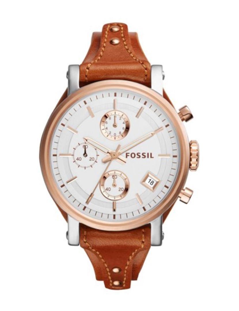 Fossil - Relógio Senhora Rose Gold e Couro