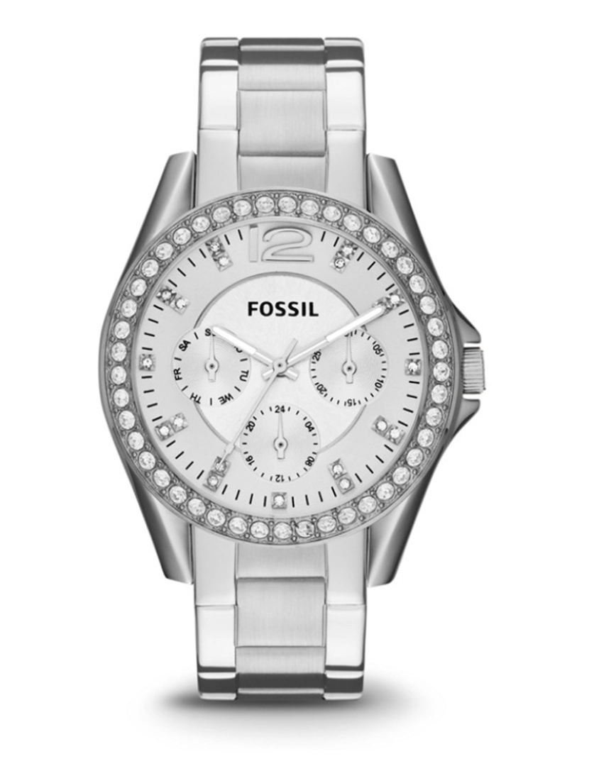 Fossil - Relógio Fossil Riley Silver