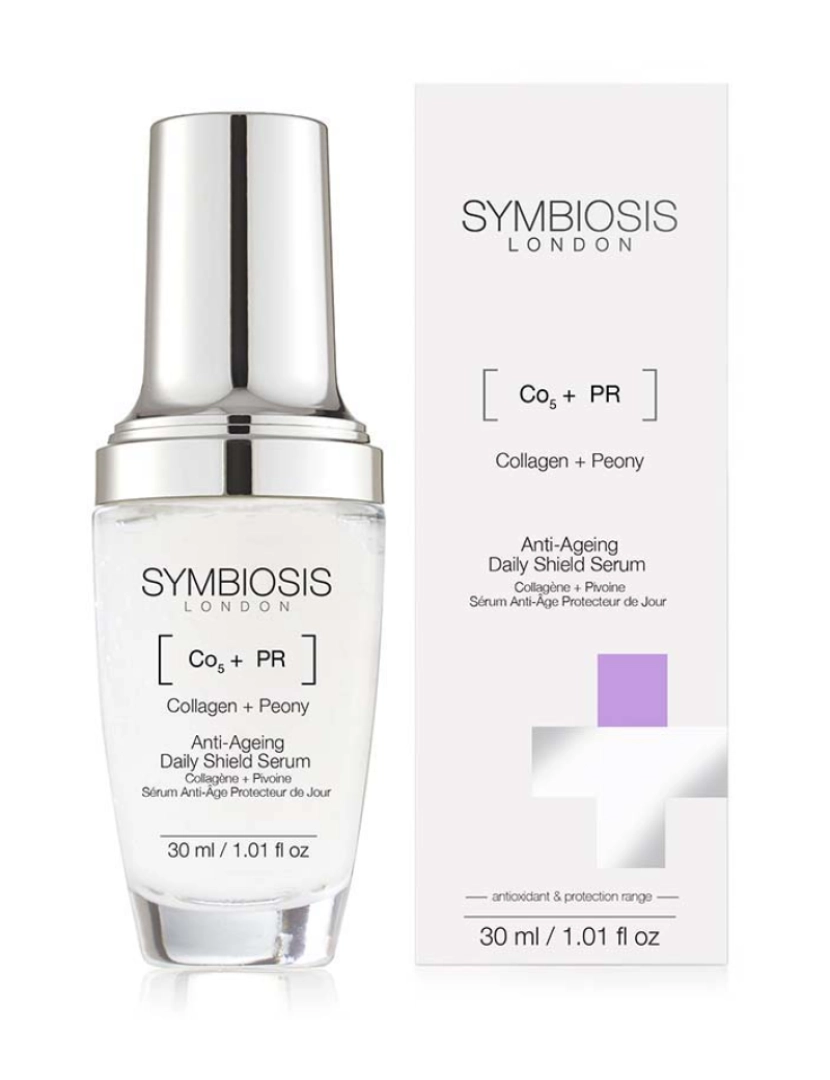 Symbiosis London - Colágeno + Peônia - Sérum Daily Shield Antienvelhecimento