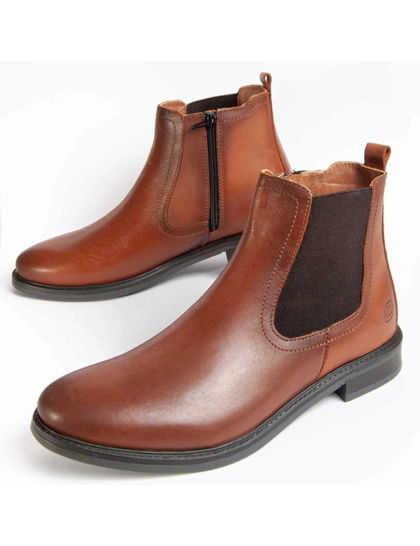 Purapiel  - Bota de Couro para Homem, Cor Castanhos.