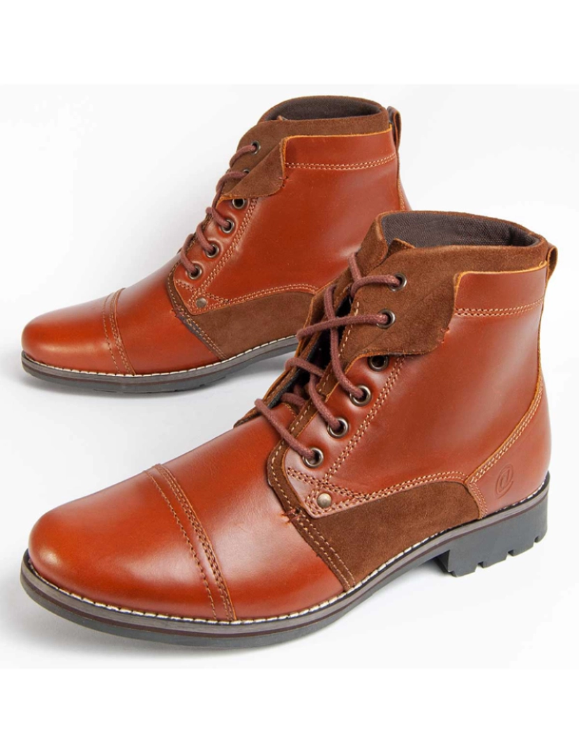 Purapiel  - Bota de Couro para Homem, Cor Castanhos.