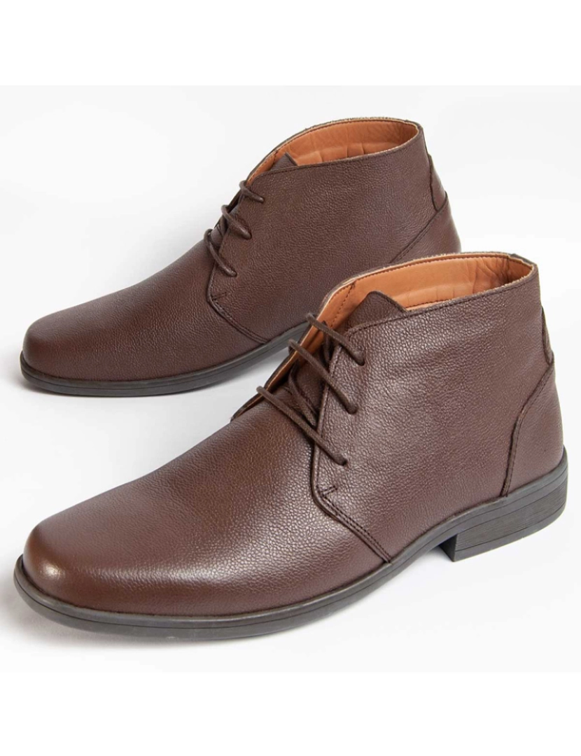 Purapiel  - Bota de Couro para Homem, Cor Castanhos.