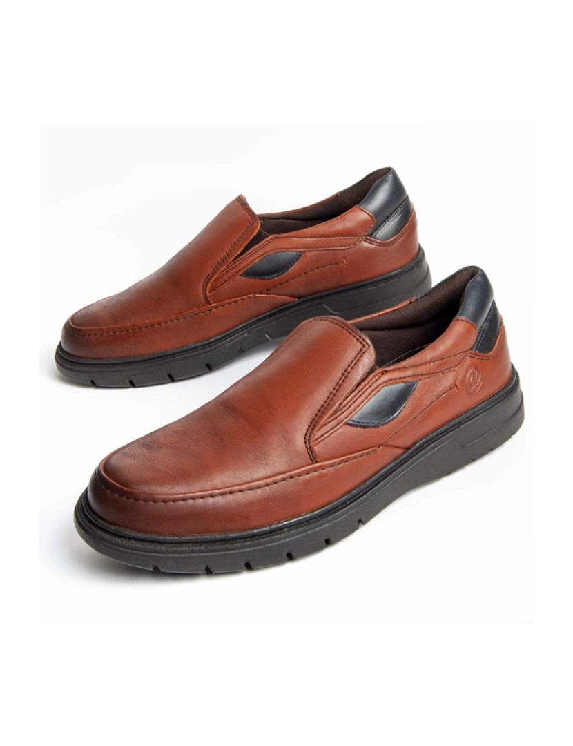 Purapiel  - Mocassins de Couro para Homem, Cor Castanhos.