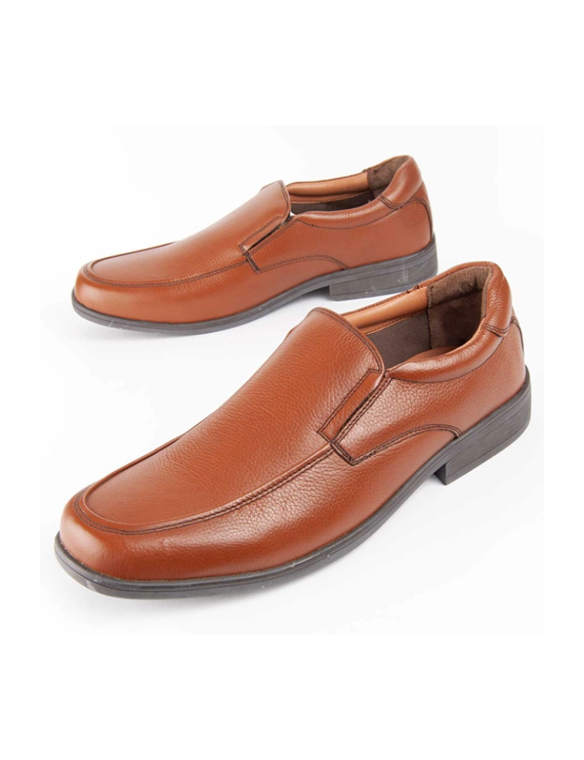 Purapiel  - Mocassins de Couro para Homem, Cor Preta.