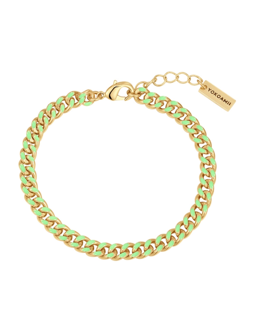 Yokoamii - Pulseira ouro amarelo esmalte verde