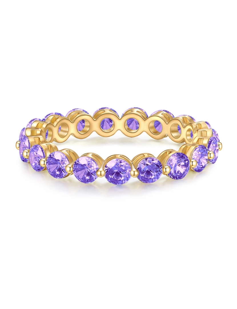 Yokoamii - Anel ouro amarelo cristal violeta