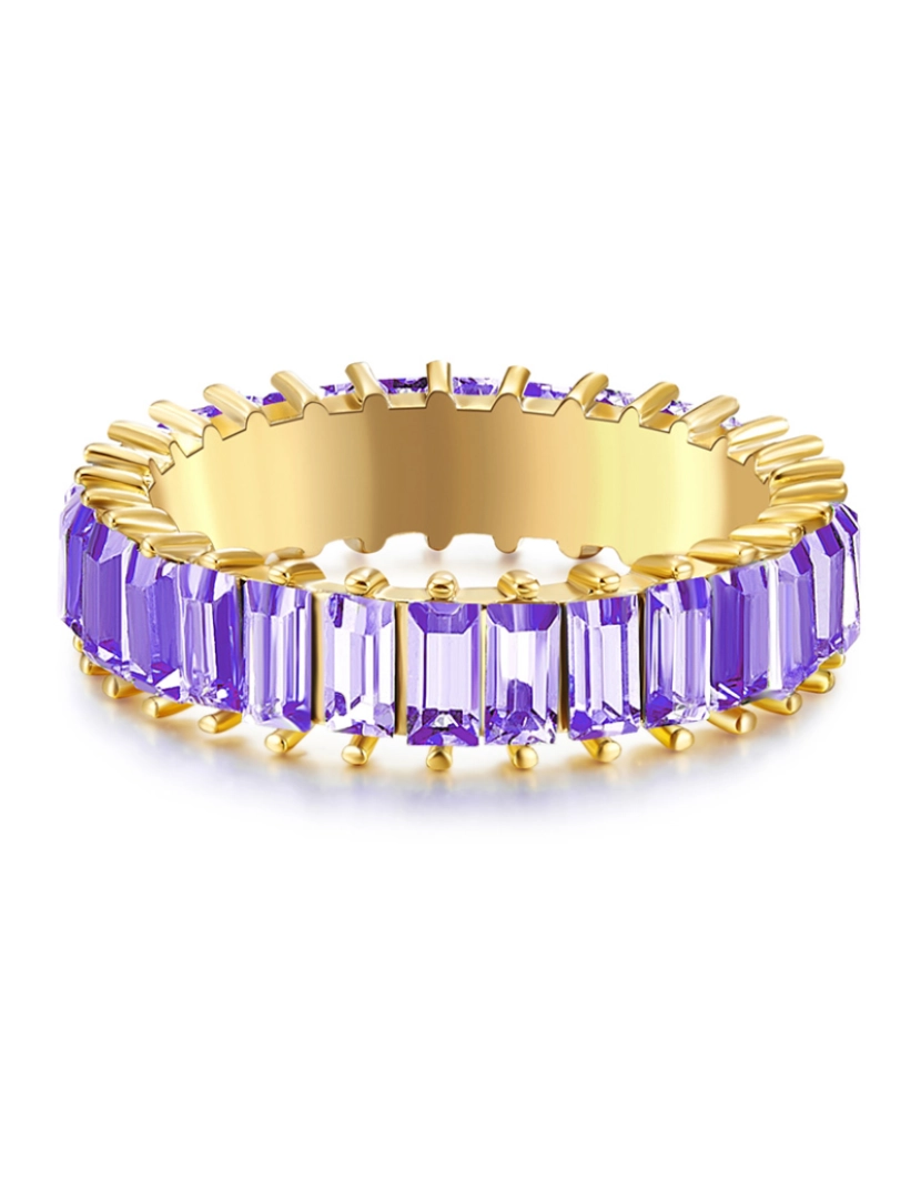 Yokoamii - Anel ouro amarelo cristal violeta