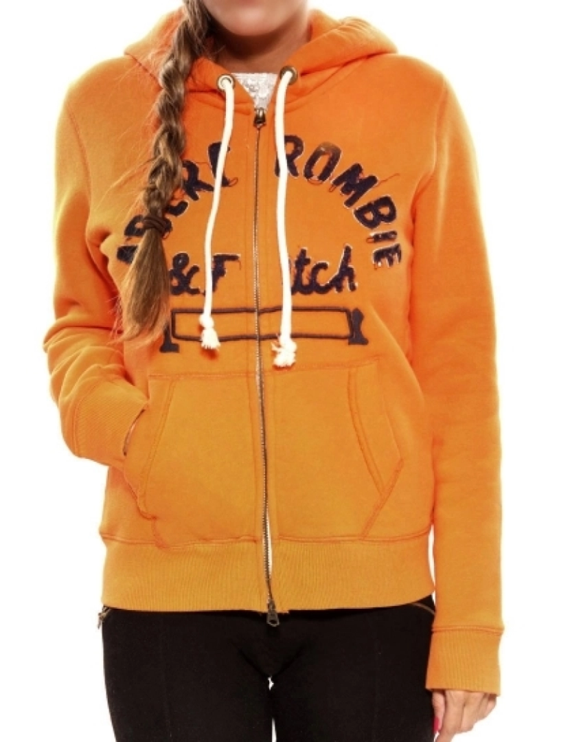 Abercrombie & Fitch  - Sweatshirt C/ Fecho Senhora Laranja & Castanho