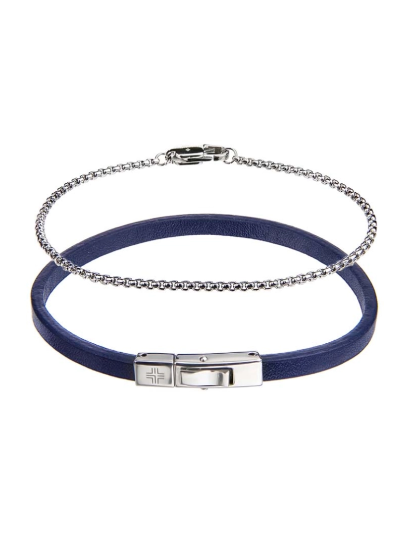 Philip Blanc - Pulseira Philip Blanc Homem Azul Escuro e Prateado