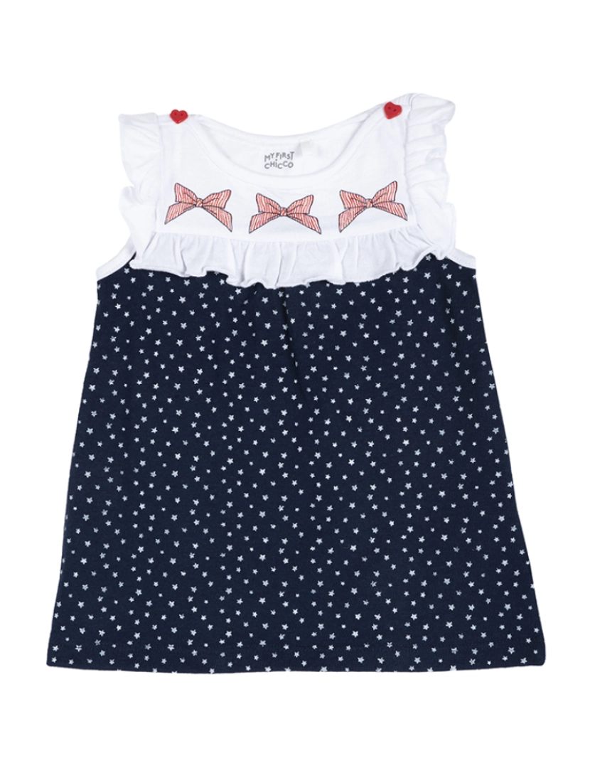 Chicco - Vestido Sem Manga Menina Branco Azul