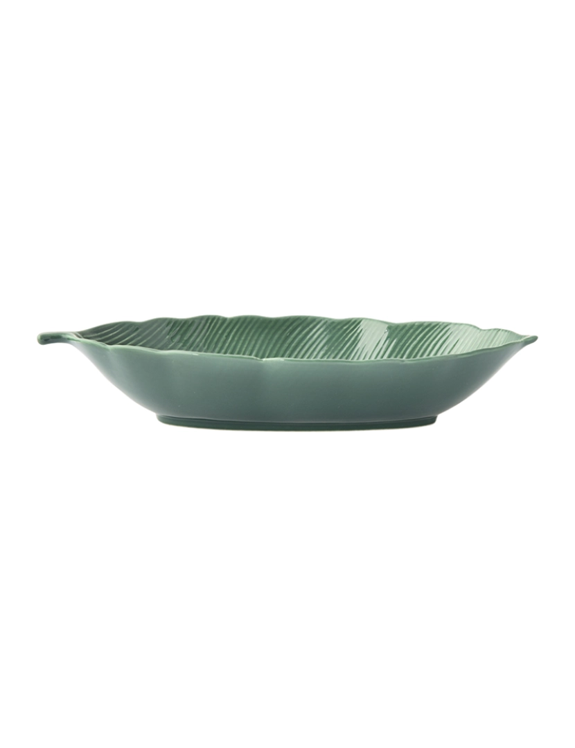 EasyLife - Tigela De Folhas Em Porcelana 26X11,5 Cm Folhas Tropicais Verde