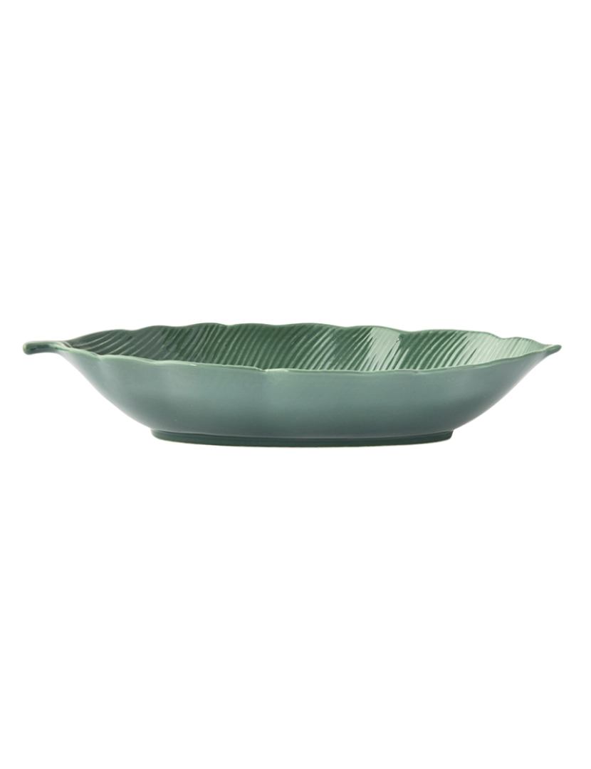 EasyLife - Tigela De Folhas Em Porcelana 30X13 Cm Folhas Tropicais Verde