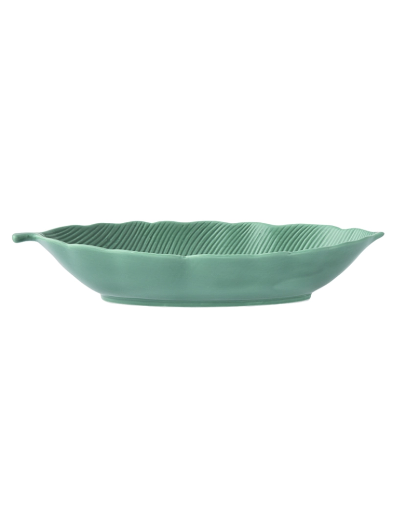 EasyLife - Tigela De Folhas Em Porcelana 30X13 Cm Folhas Verde Claro