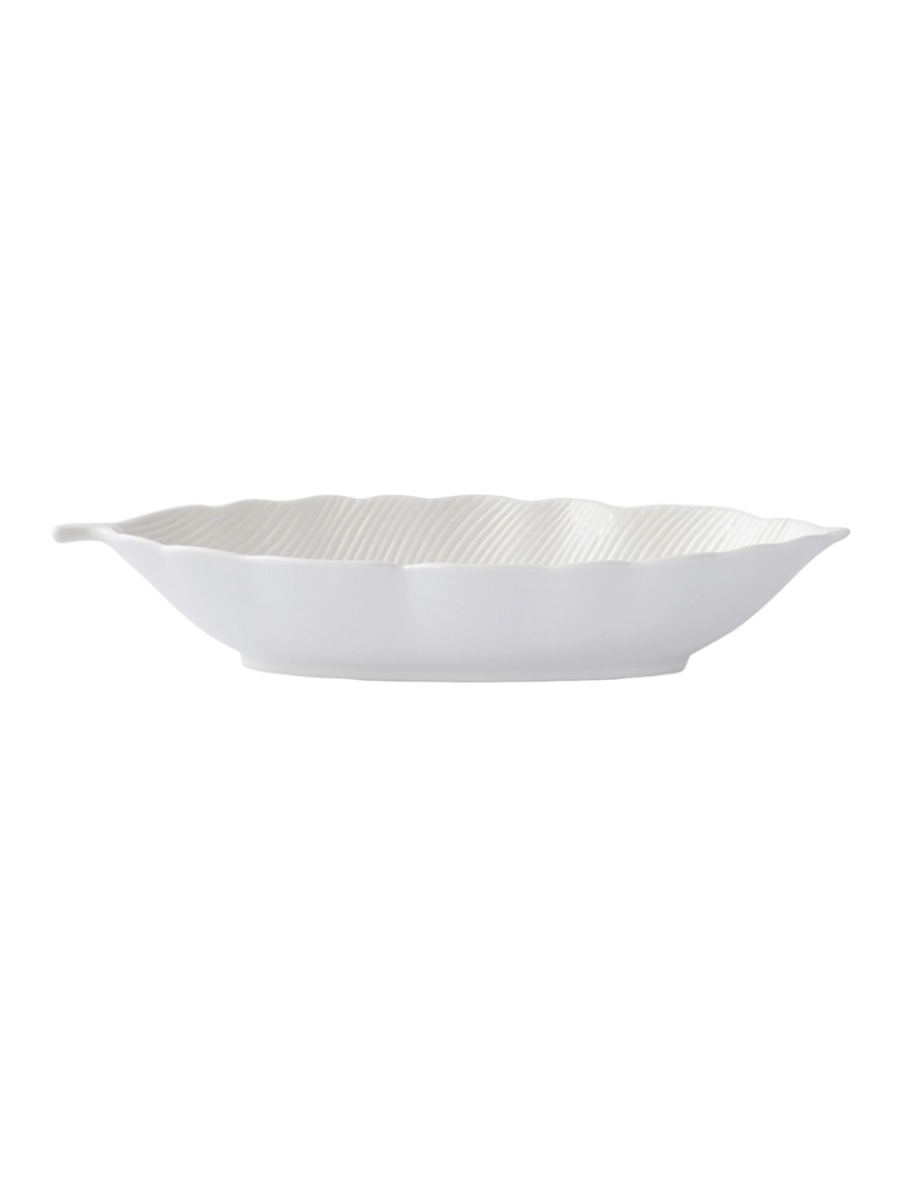 EasyLife - Tigela De Folhas Em Porcelana 36X16 Cm Em Folhas Brancas