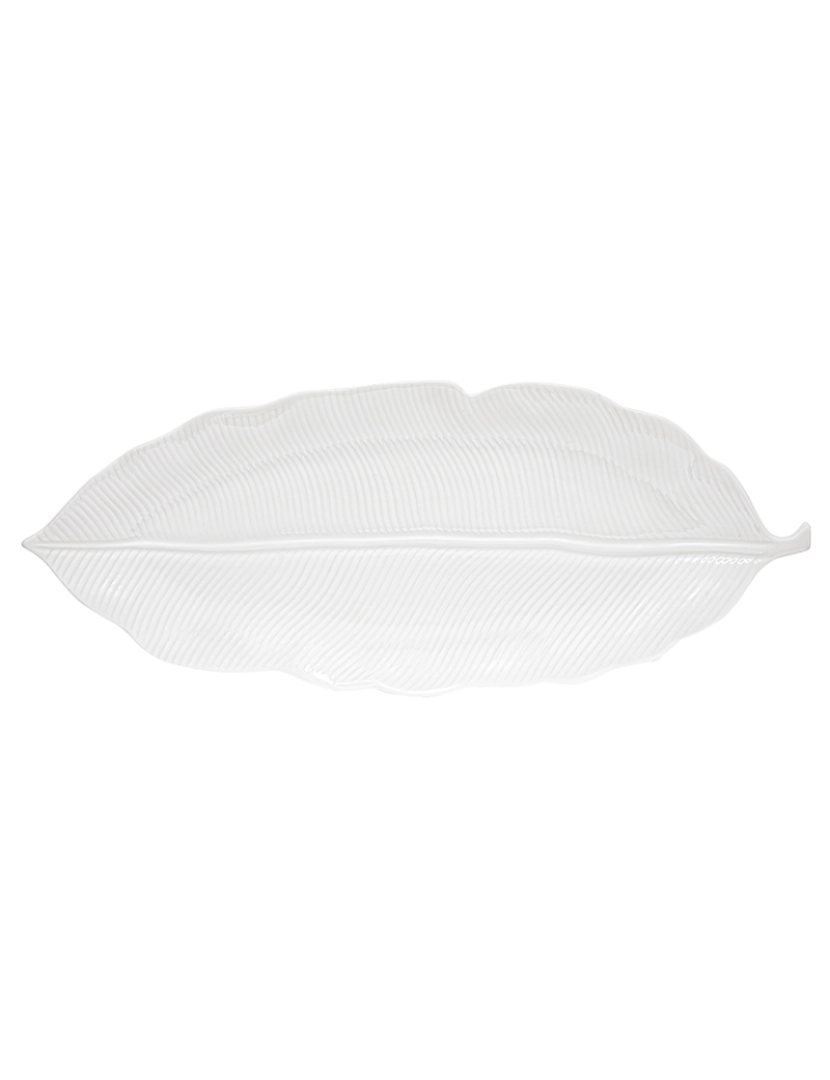 EasyLife - Folha De Porcelana 39X16 Cm Em Folhas Brancas