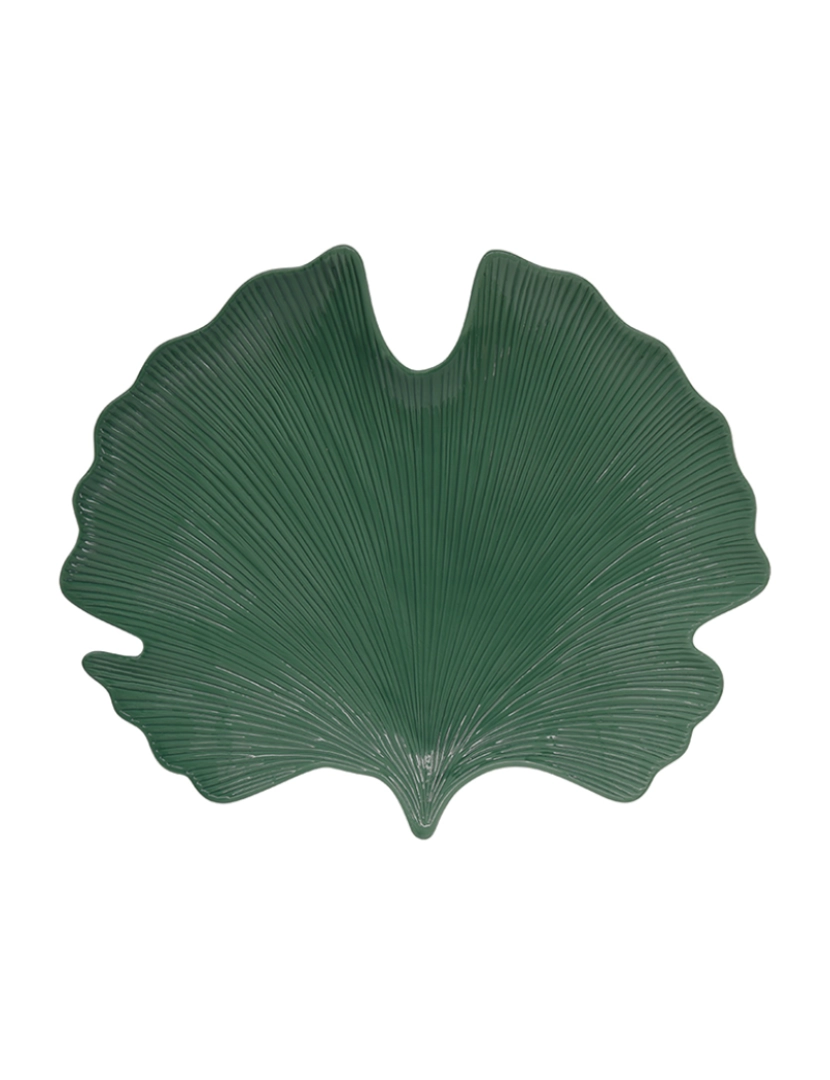 EasyLife - Folha De Porcelana 35X29 Cm Formato Ginko Em Folhas Tropicais Verde