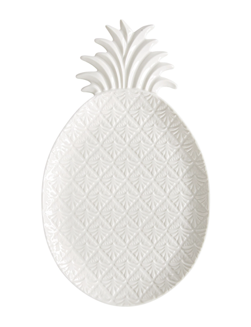 EasyLife - Prato Formato Abacaxi 28X17 Cm Branco