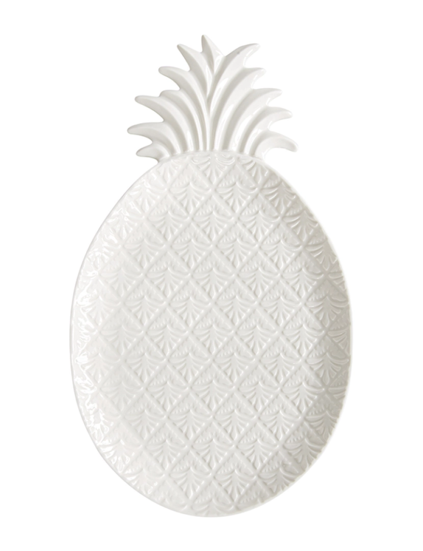 EasyLife - Prato Formato Abacaxi 36X21,5 Cm Branco