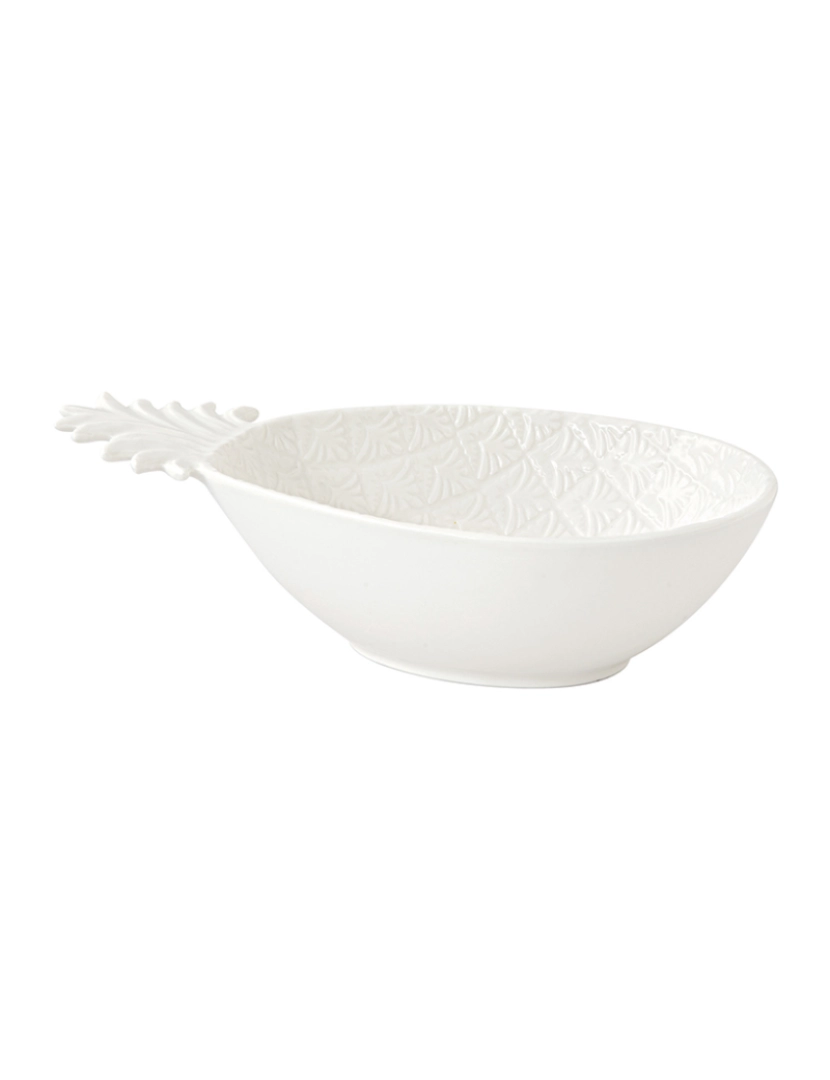 EasyLife - Tigela Em Porcelana Formato Abacaxi 22,5X14,5 Cm Branco