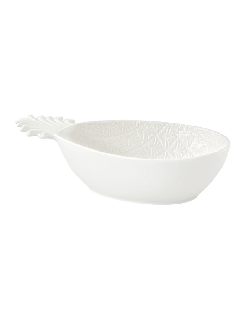 EasyLife - Tigela Em Porcelana Formato Abacaxi 30X19 Cm Branco