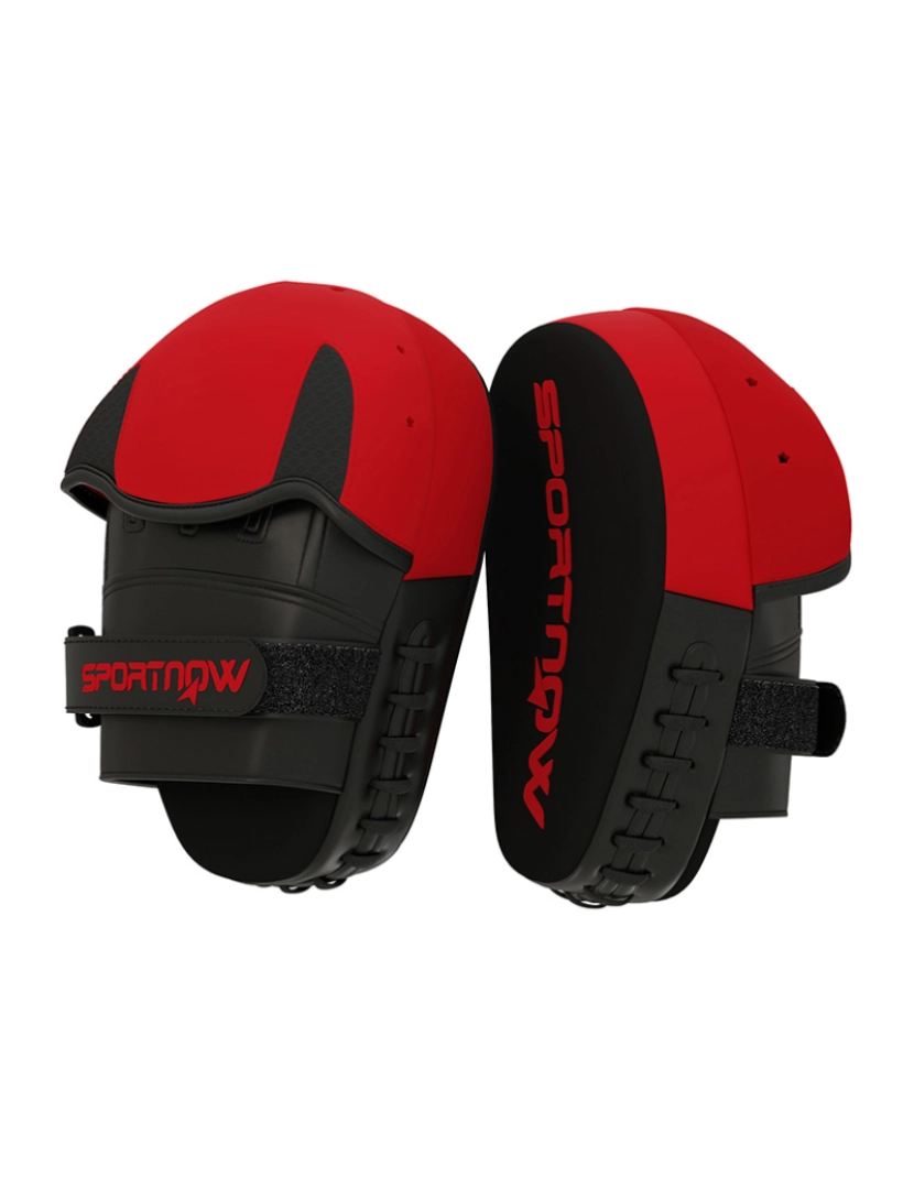 Sportnow - SPORTNOW Plastrons de Boxeo Paos de Muay Thai MMA para Treino de Boxeo Boxing Karate Taekwondo Artes Marciais 24x19x4 cm Vermelho