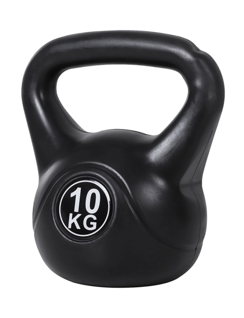 Homcom - HOMCOM Peso Russo de 10 kg Kettlebell Preenchido de Areia com Punho Largo e Antiderrapante para Trenos em Casa e Ginásio 25x19x28 cm Preto